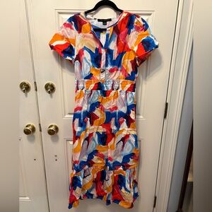 French Connection Multicolor Abstract Midi Dress